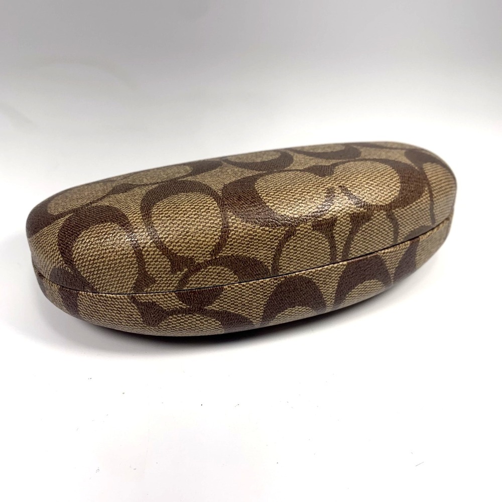 Coach Signature Monogram Sunglasses Case‎ Brown Hard Clamshell - Case Only